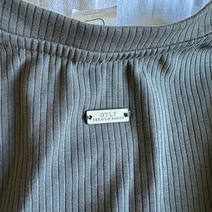 BYLT Basics Gray Ribbed Dress